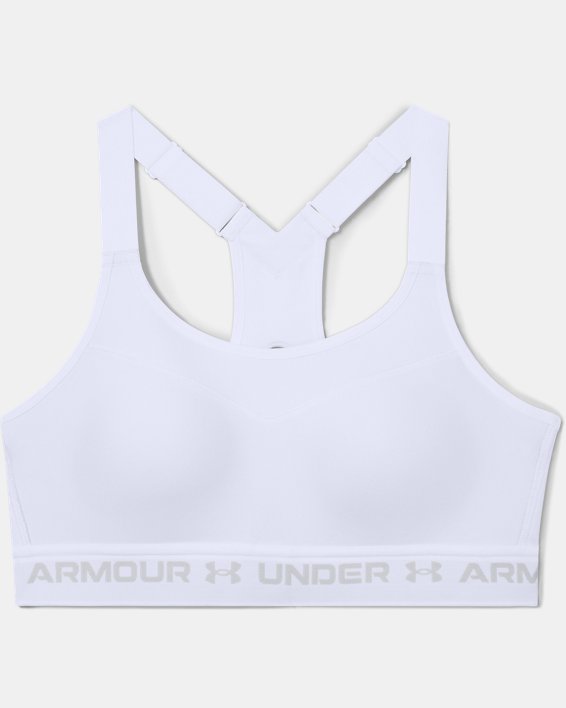 Women's Armour® High Crossback Sports Bra, White, pdpMainDesktop image number 11